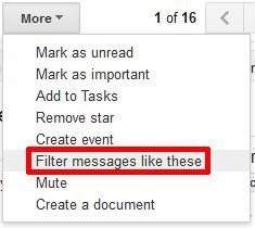 Gmail-lijst met functies