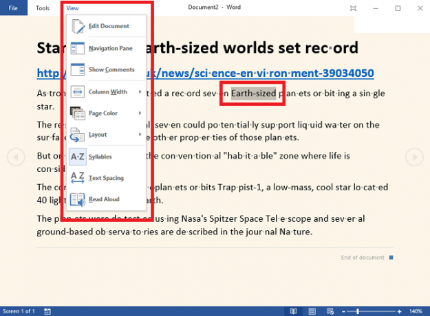 De 5 beste toegankelijkheidstools in Microsoft Office Word-leesmodus 670x493