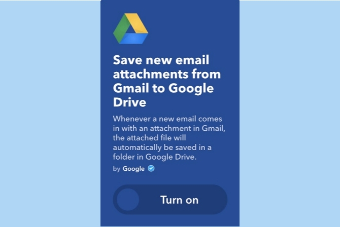 ifttt Gmail-bijlagen naar Google Drive