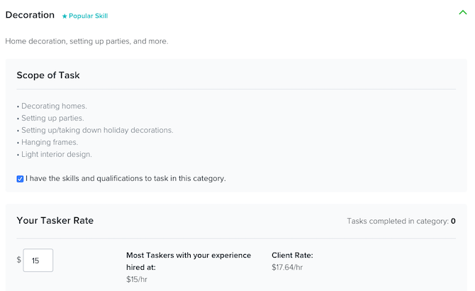 TaskRabbit jobs in de categorie Decoratie