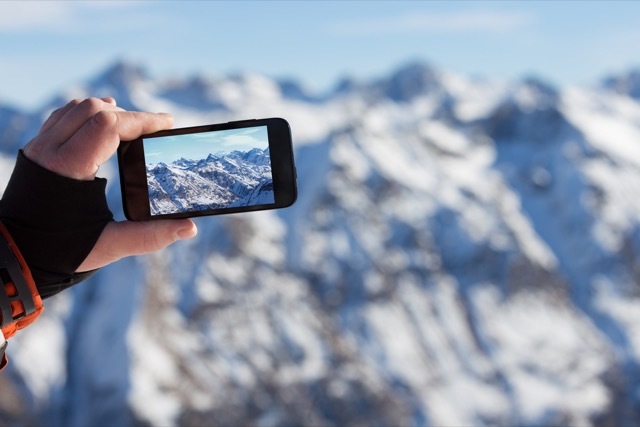 Bergen foto genomen met een Smartphone