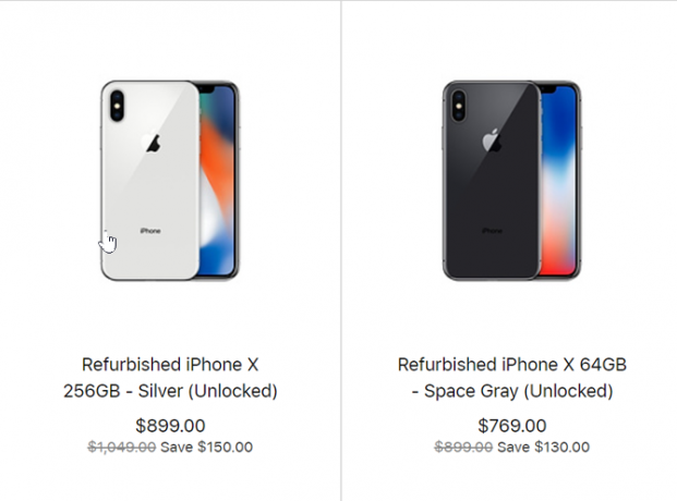 Apple verkoopt een Refurbished iPhone X voor $ 769 iPhoneXRefurbished