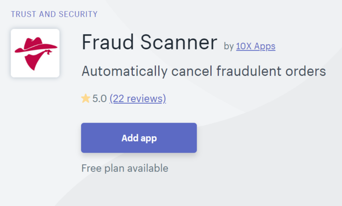 Fraude Scanner Shopify App-beveiliging