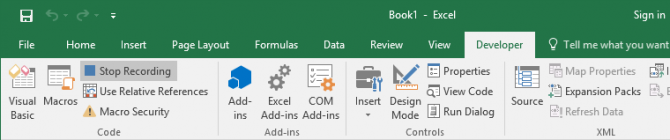 hoe een macro op te nemen in Excel 2016