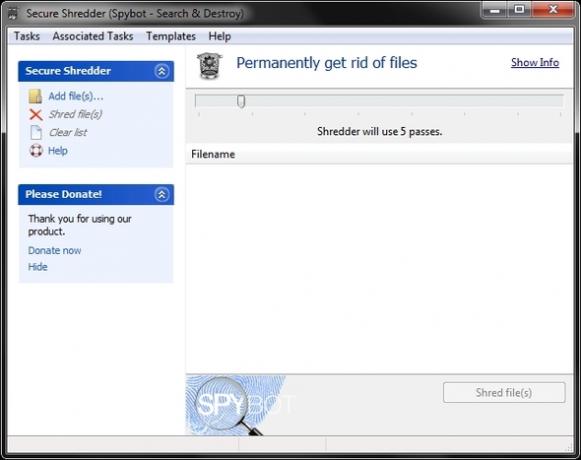 Spybot - Search & Destroy: de eenvoudige, maar effectieve route voor het opschonen van uw pc van malware Geavanceerde veilige shredder