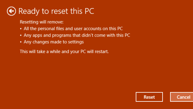 Reset Windows 10