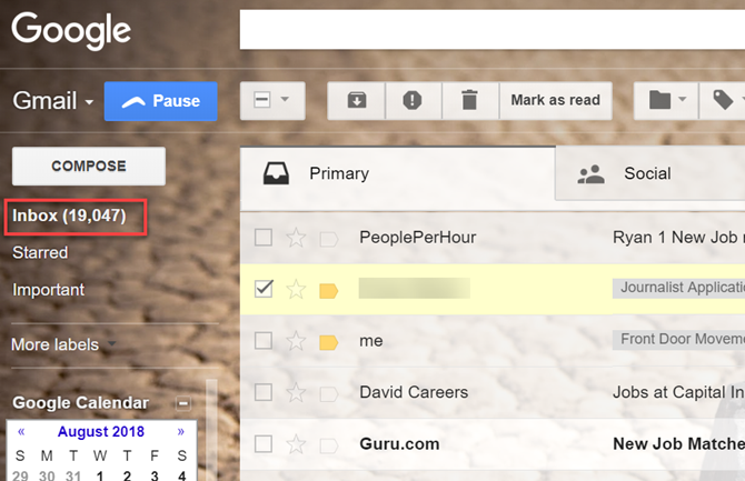 Bloated Gmail Inbox