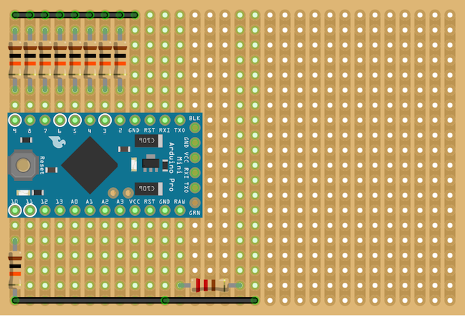 Arduino Shortcut Stripboard