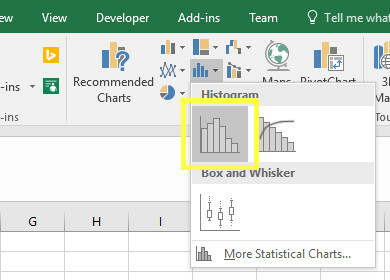 histogram invoegen excel