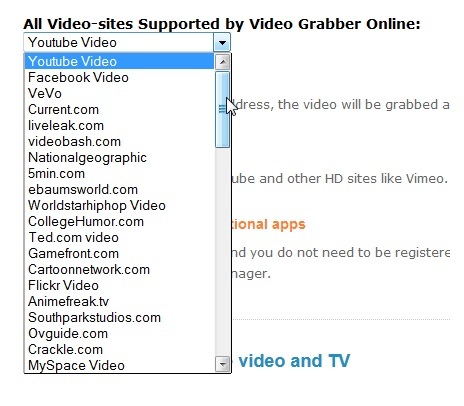 VideoGrabber: een web-app om video's te downloaden van streaming-sites VideoSites