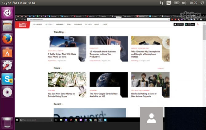 ubuntu skype scherm delen