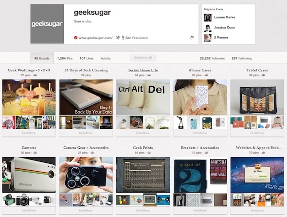 pinterest gebruikers