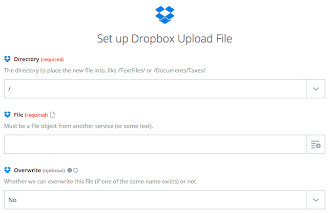 Instagram-download houdt van Dropbox-uploadbestand Stap 3