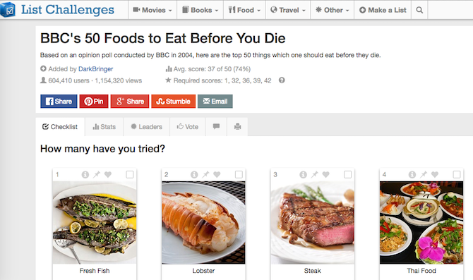 'Best Of'-lijstuitdagingen: 5 sites om aan te vinken of vooraf gemaakte lijsten te maken, lijst met lijstuitdagingen