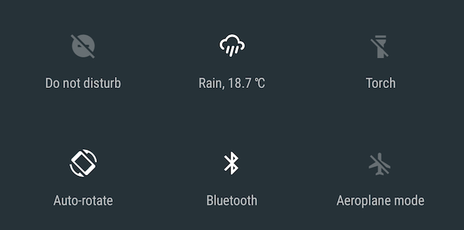 Android Nougat Weather Snelle instellingen Tegel-app