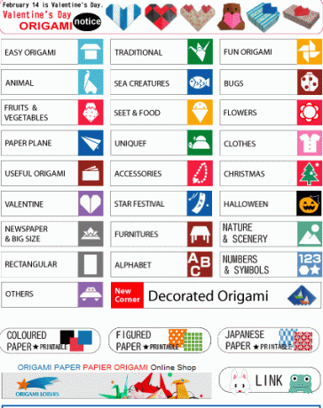 eenvoudige origami-diagrammen