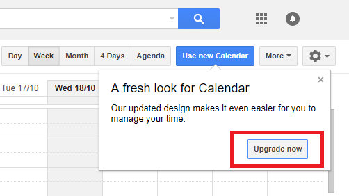 google agenda nieuwe functies upgrade bevestigen