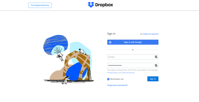 Screenshot van Dropbox