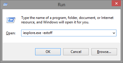 5.2 Uitvoeren - iexplore.exe -extoff