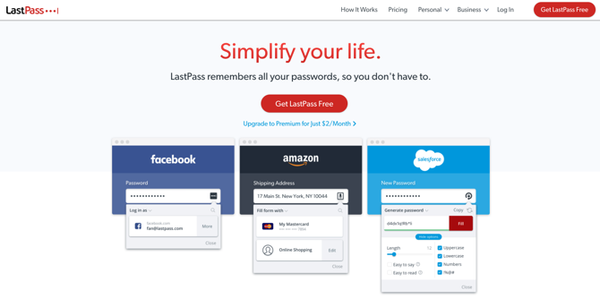 LastPass-schermafbeelding