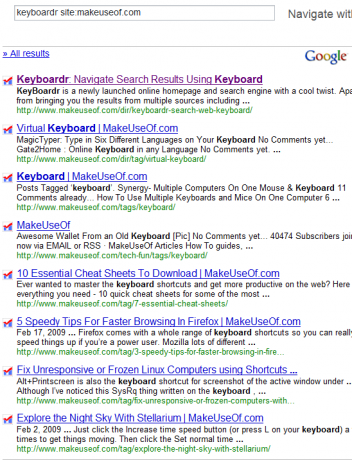 Ontvang 'realtime' Google-resultaten met Keyboardr keyboardr