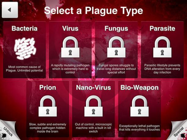 Kies een ziekte en vernietig de mensheid in Plague Inc. plaag type