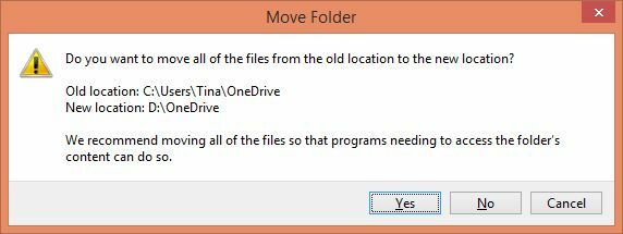 Verplaats OneDrive-map