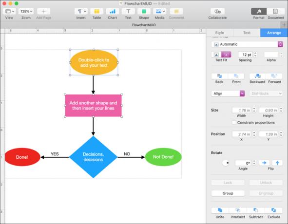 Groepeer objecten in Pages op Mac