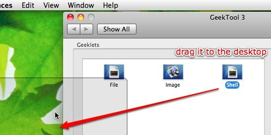 GeekTool - Toon systeeminformatie op Mac in stijl 02 Sleep de Shell-console