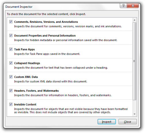 Documentinspecteur voor Microsoft Word 2013