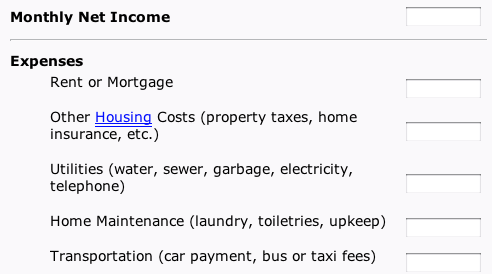 maandelijkse budgetcalculator