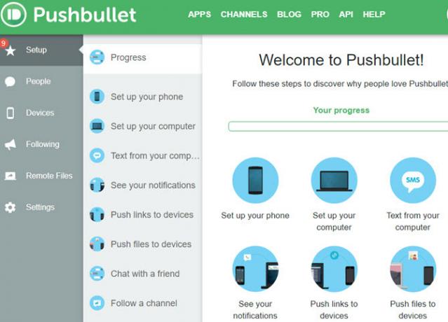 Pushbullet setup