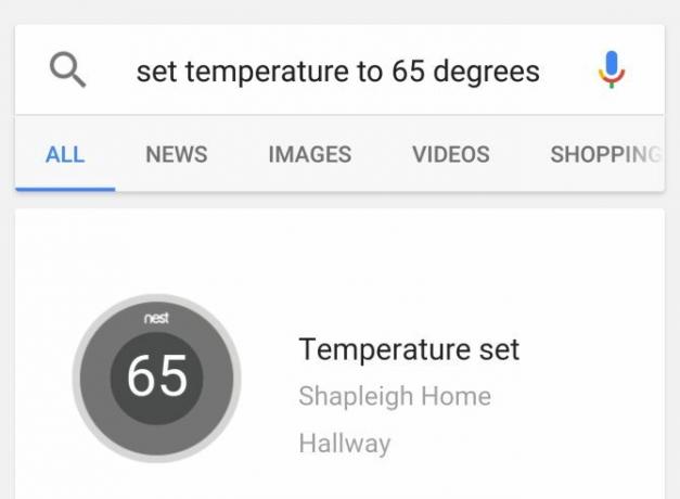 Nest Smart Thermostat met Google Now-voorbeeld