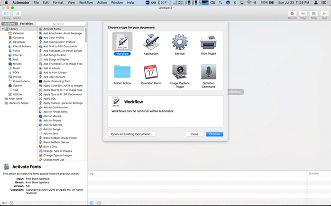 automator bestandstypen