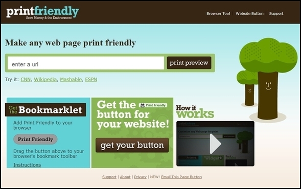 Toptips en hulpmiddelen om te helpen bij het afdrukken van webpagina's PrintFriendly Homepage