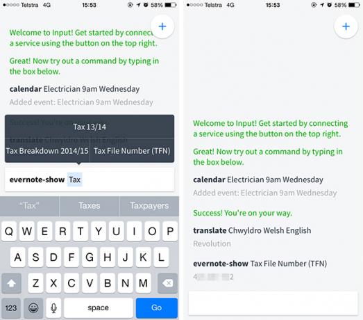 Input is een iPhone-opdrachtregel voor Evernote, Gmail en nog veel meer evernoteshow