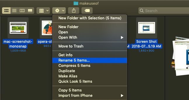 Hernoem meerdere bestanden in macOS finder