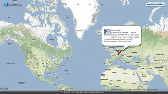 3 coole Twitter- en Google Maps-mashups die je zou moeten bekijken twittervision