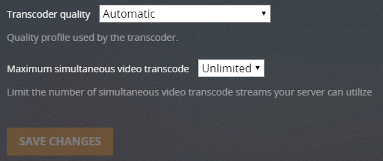 plex video-transcodering