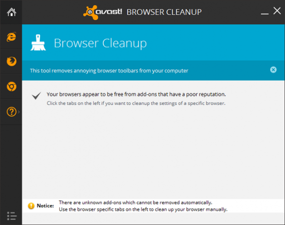 Avast - Tools - Browseropruiming