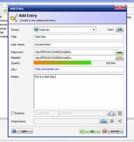 keepass vermelding toevoegen