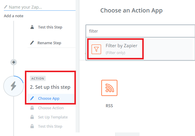 rss door zapier-filter