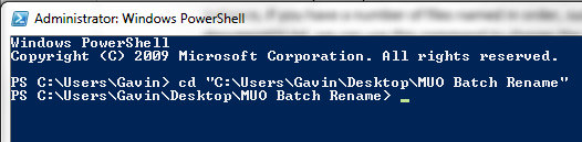 PowerShell Gebruik cd Command