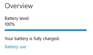 Batterijoverzicht van Windows 10