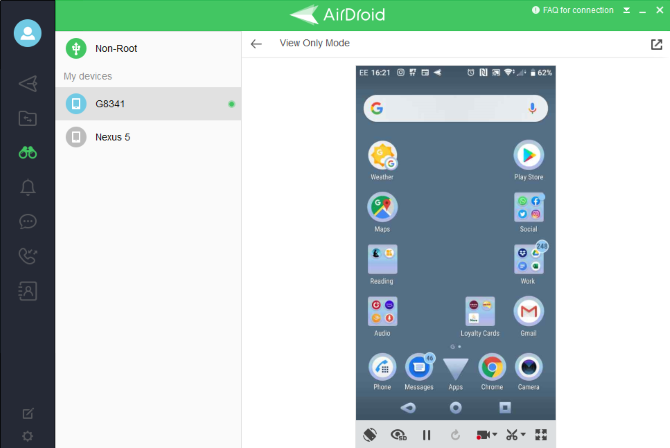 Neem het Android-scherm op uw computer op met AirDroid