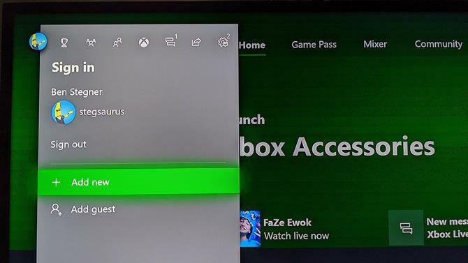 Xbox One Nieuwe gebruiker toevoegen