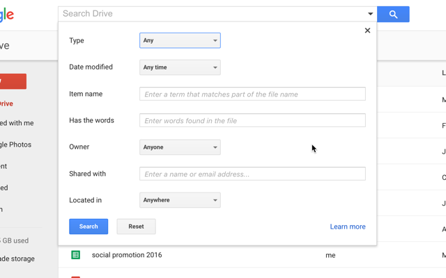 google-drive-geavanceerd zoeken