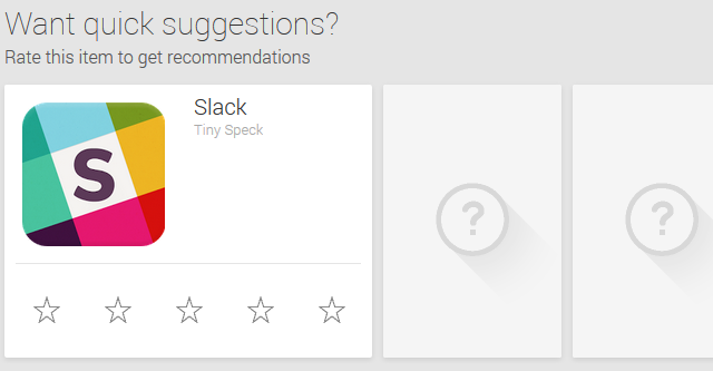 Google Play Snelle suggesties