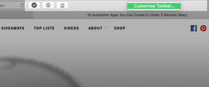 Pas de werkbalkoptie aan in Safari op Mac