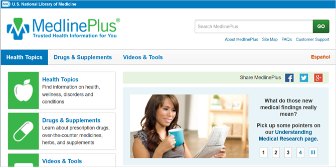 medline plus hoofdweb